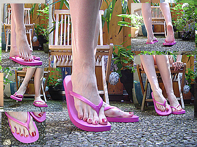 Pink Roll Flops In The Garden Gam Crossing Dangling And Relaxing