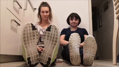 Tall And Puny Demonstrate Off Their Shoes Socks And Barefeet