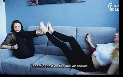 Two Damsels Glued Their Sexy Bare Feet Together