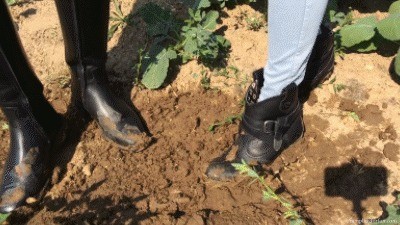 Dual Trampling In Muddy Boots
