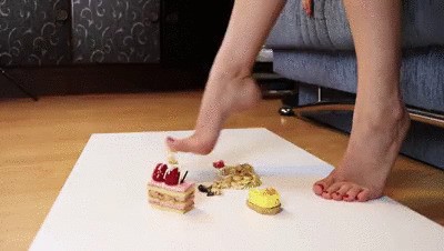 Sexy Honey Smashing The Cakes With Bare Feet