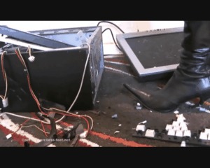 Fully Pc Crushed Under High Heel Boots